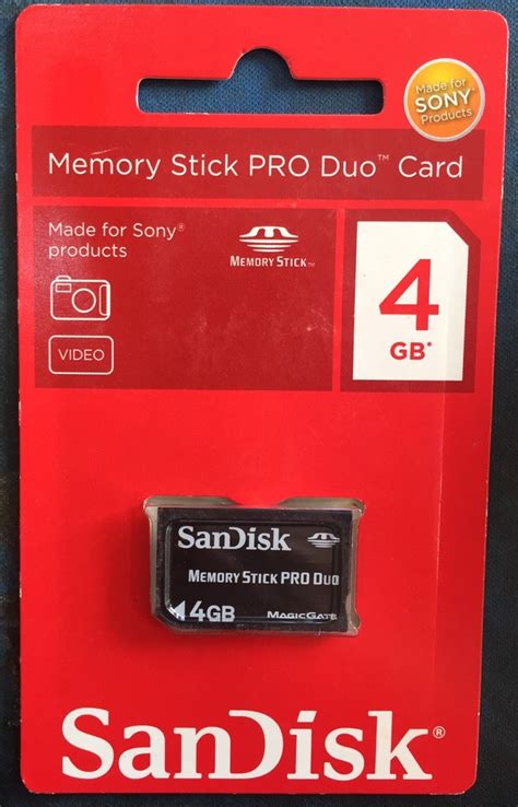 sandisk memory stick pro duo.